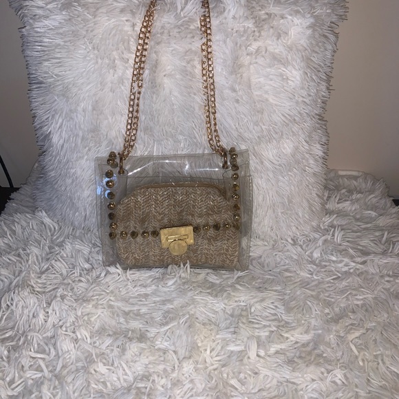 NEW SEE THROUGH SHOULDER BAG W/REMOVABLE PURSE 🌹 - Picture 2 of 5